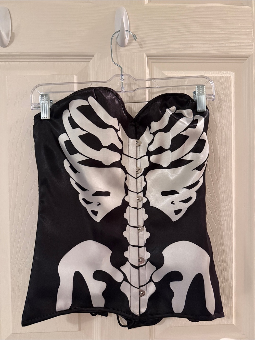 Hot Topic Lovesick Black and White Skeleton Corset Top